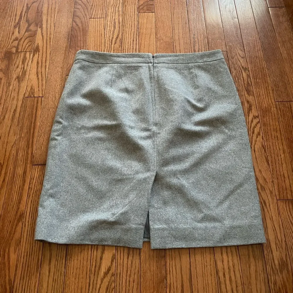 J. Crew Light Gray The Pencil Skirt Wool Women’s Sz 14 - Picture 2 of 9